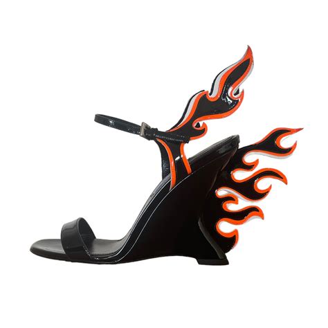 scarpe fiamme prada|prada flame wedge.